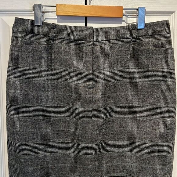 Calvin‎ Klein Black/Grey Plaid Lined Skirt Size 12 Nwot - Picture 2 of 13